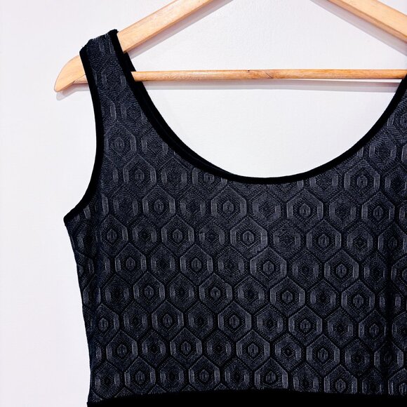 GROB‎ Black Maxi Dress with Sheer Hem & Textured Bodice | Medium * - Picture 2 of 6